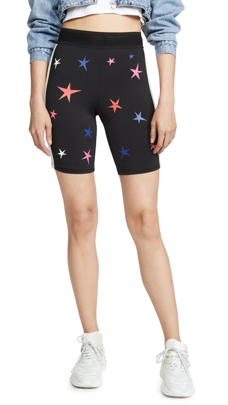 PAM & GELA Star Print Bike Shorts Black Multicolor Size XS New